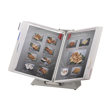 Tarifold Antimicrobial Desk Unit with 10 White - Framed Pockets TA567610